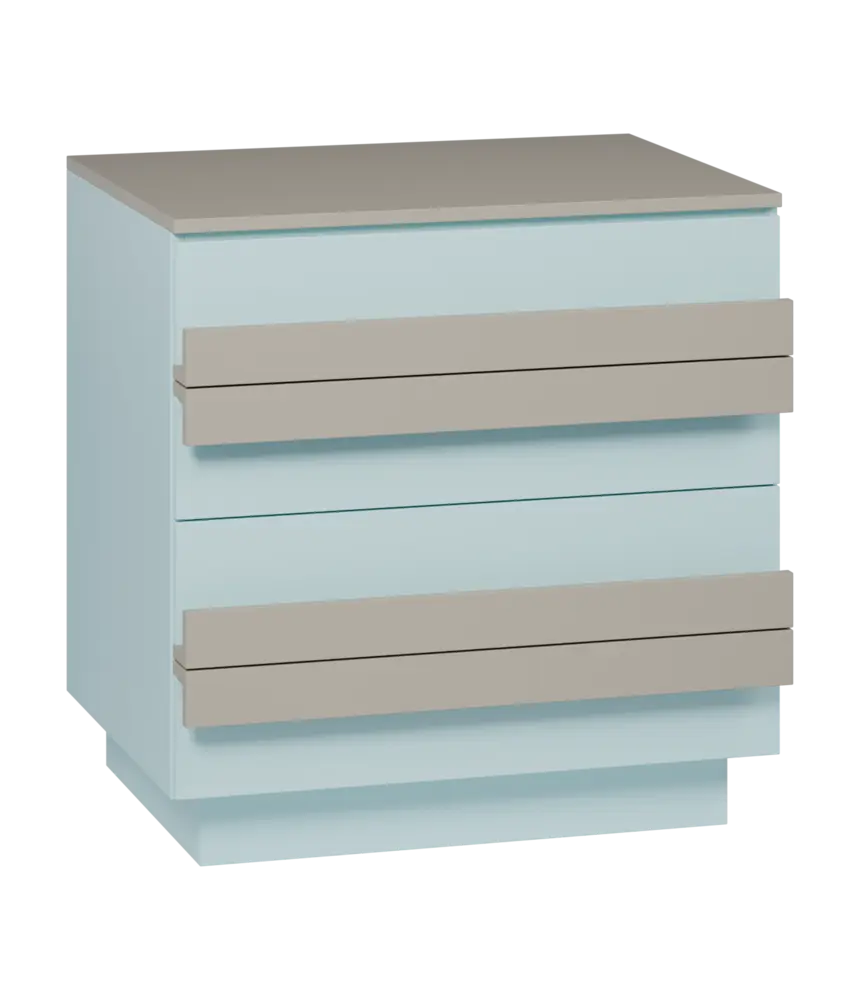 QL 2 - 84Z skříň šatní, 4-zásuvková, 820x800x620 mm, obloha/cappuccino